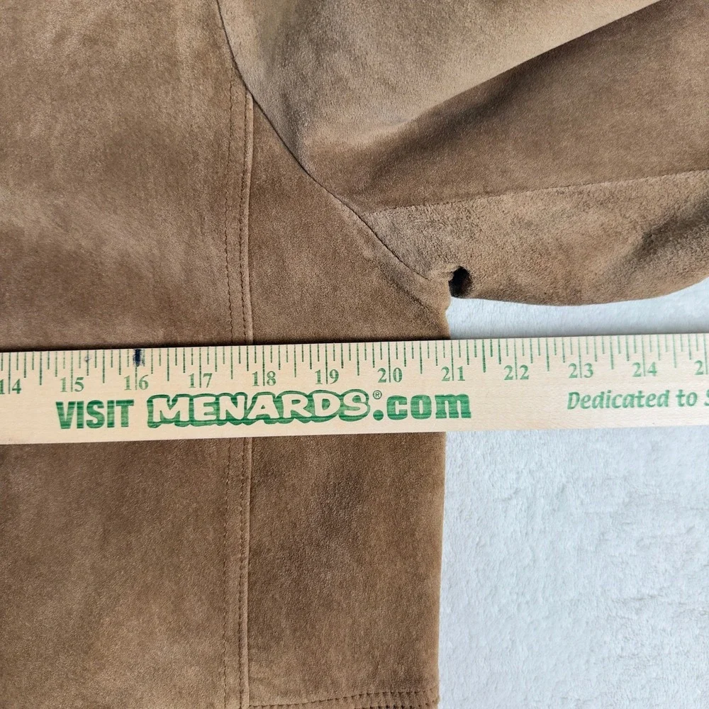 BERNARDO Collection Men's Suede Leather‎ Jacket Tan Button Front Size L Timeless
